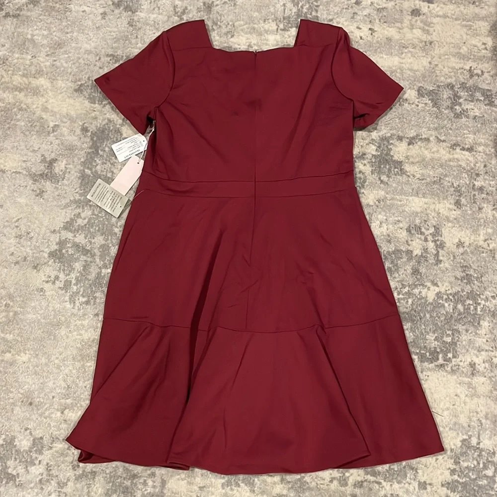 SOLD - NWT Rachel Parcell Square Neck Fit & Flare Dress in Red Cordovan Sz XXL - Picture 14 of 16